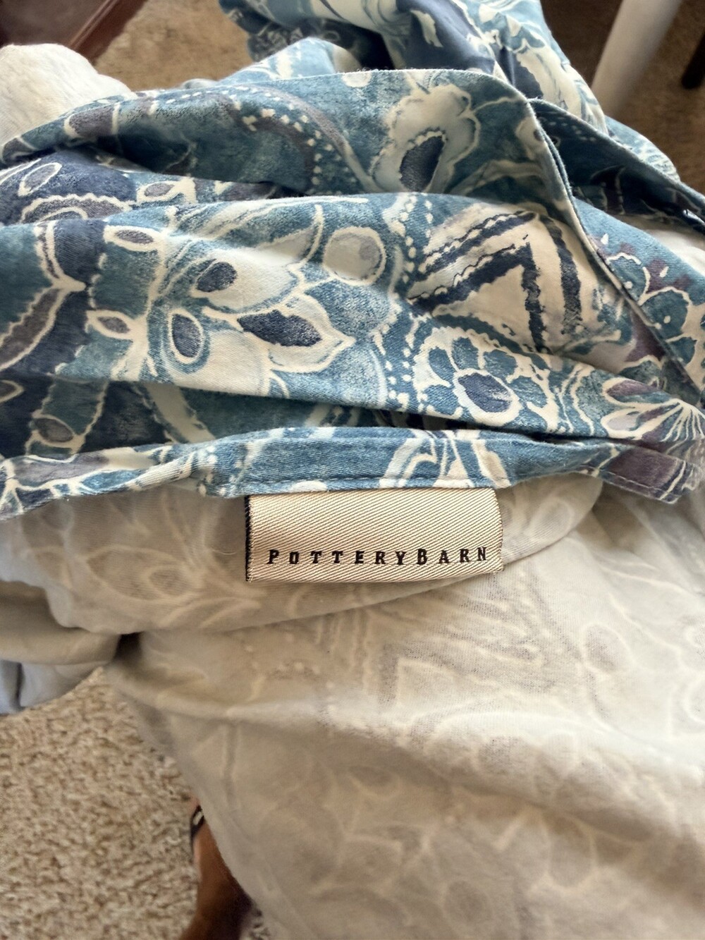 Pottery Barn Jacquelyn Medallion Duvet Cover King Size 100% Cotton